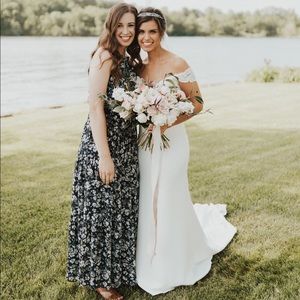 LOFT outlet Navy Floral Maxi Dress